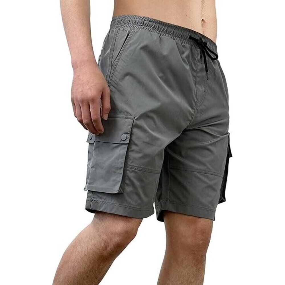 Southpole Men's Quick Dry Water Resistant Cargo Shorts Inseam 9" Gray XL
